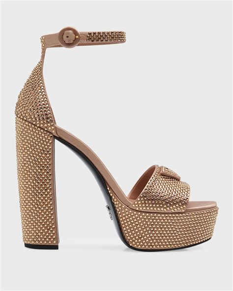 prada double ankle strap platform sandals|prada denim sandals.